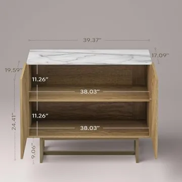 Herringbone Pattern Credenza for Stylish Storage Solutions