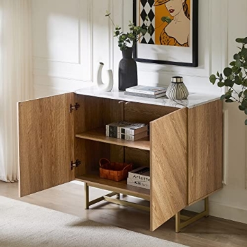 Herringbone Pattern Credenza for Stylish Storage Solutions