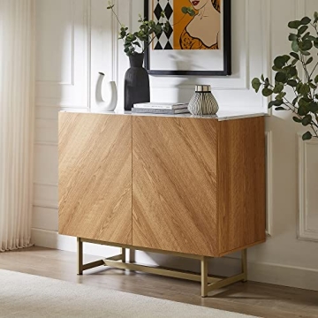 Herringbone Pattern Credenza for Stylish Storage Solutions