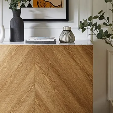 Herringbone Pattern Credenza for Stylish Storage Solutions
