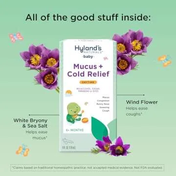 Hyland's Baby Mucus and Cold Relief, Daytime Baby Medicine, Infant Cold and Cough Remedy, Decongestant, 4 Fluid Ounce