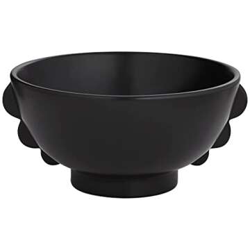 Studio 55D Vermosa Matte Black Ceramic Round Bowl