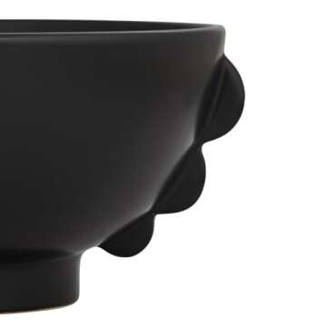 Studio 55D Vermosa Matte Black Ceramic Round Bowl