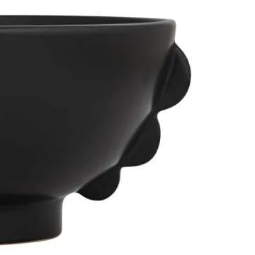 Studio 55D Vermosa Matte Black Ceramic Round Bowl