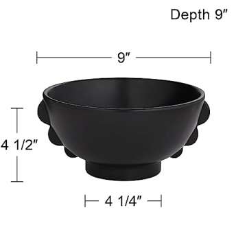 Studio 55D Vermosa Matte Black Ceramic Round Bowl