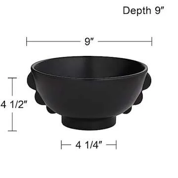 Studio 55D Vermosa Matte Black Ceramic Round Bowl