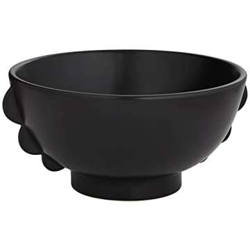 Studio 55D Vermosa Matte Black Ceramic Round Bowl