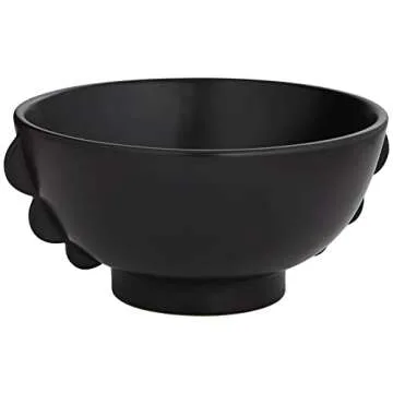 Studio 55D Vermosa Matte Black Ceramic Round Bowl
