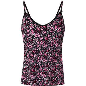 SofiePJ Women's Printed Robe Set with Chemise Shorts 3 Piece Sleep Loungewear Hot Pink Black M