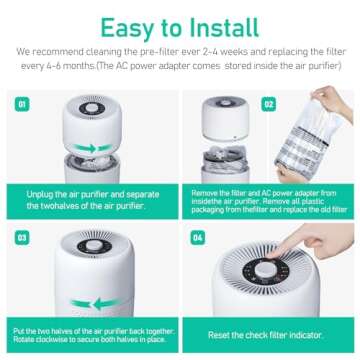 2 Pack TPLMB Air Purifiers for Bedroom H13 HEPA Filter,Fragrance for Better Sleep,Small Air Purifier with Nightlight Speed Control,For Home Living Room Dorm,24dB Filtration System,P60 (2, White)