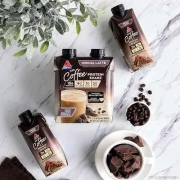 Atkins Mocha Latte Iced Coffee Protein Shake, 15g Protein, Low Glycemic, 4g Net Carb, 1g Sugar, Keto Friendly