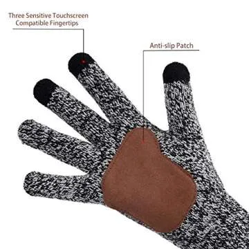 MAYLISACC Winter Knit Hat Scarf Gloves Set for Men Grey