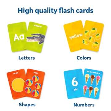 Skillmatics Thick Flash Cards for Toddlers - Letters, Numbers, Shapes & Colors, Montessori Toys, Pre...