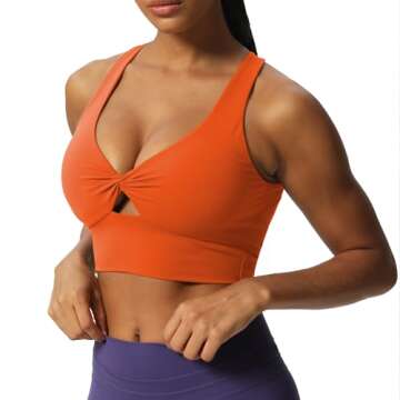 Aoxjox Women's Workout Sports Bras Twist Front Fitness Padded Training Gym Bra Yoga Crop Lola Tank T...