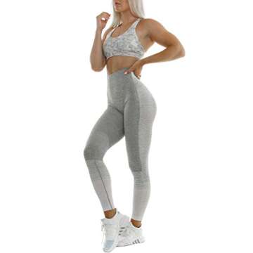 TSUTAYA Women’s High Waist Seamless Leggings Ankle Yoga Pants Tummy Control Butt Lifting Tights White, Size M