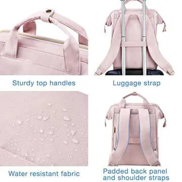 BAGSMART Laptop Backpack for Women, Travel Backpacks 15.6 Inch Notebook Doctor Back pack for College Work Business Trip Women (pink)