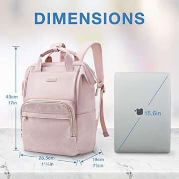 BAGSMART Laptop Backpack for Women, Travel Backpacks 15.6 Inch Notebook Doctor Back pack for College Work Business Trip Women (pink)
