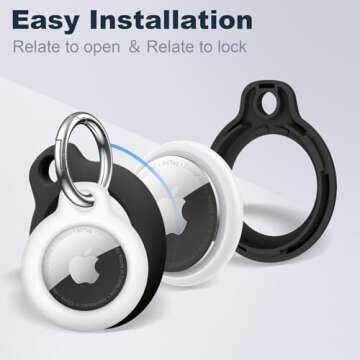 【4 Pack】 MOLOSLEEVE Airtag Holder - Stylish & Durable Keychain Cases