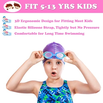Kids Swim Goggles 2 Pack for Ages 3-15 - Anti Fog