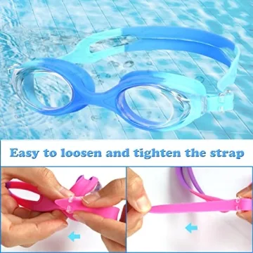 Kids Swim Goggles 2 Pack for Ages 3-15 - Anti Fog