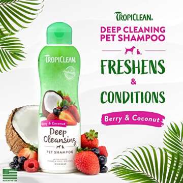TropiClean Deodorizing Cat & Dog Shampoo for Smelly Pets, Puppy & Kitten Safe, Long Lasting Odor Con...