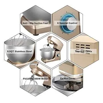 Sincalong Stand Mixer 660W 8.5QT for Baking Success