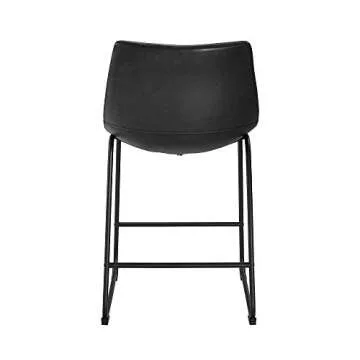 Walker Edison Urban Industrial Faux Leather Bar Chairs