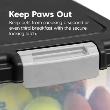 IRIS USA Airtight Dog Food Storage Container, Up to 38 lbs, Attachable Wheels, For Dog Cat Bird and Other Pet Food Storage Bin, Keep Fresh, Translucent Body, Easy Mobility, Black