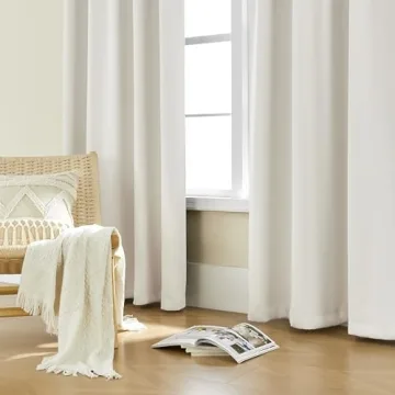 SHINELAND 102 Inch Curtains for Living Room,Back Tab Blackout Curtains 102 Inches Long for Bedroom,Room Darkening Black Out 103 Inch Long Curtains 2 Panels Set,Cortinas para Sala,Cream Ivory