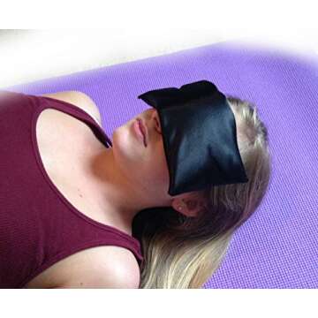 AyaZen Lavender Eye Pillow- Silky Eye Pillow for Yoga, Meditation Relaxation. This Eye Mask Is Perfect for Sleeping. Made of Lavender Flowers Organic Flax Seed. Get One for Yourself or As a Gift.