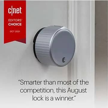August Home Silver Wi-Fi Smart Lock and Smart Keypad, Keyless Door Lock for Front Entry Door, Great for Guests and Vacation Rentals, ‎AUG-SL05-KY1-S05