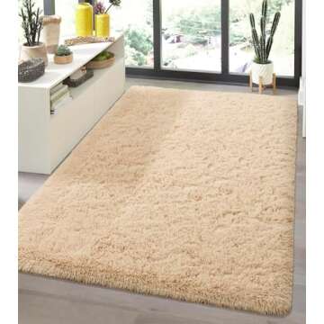 Andecor Soft Fluffy Bedroom Rugs for Comfortable Home Decor