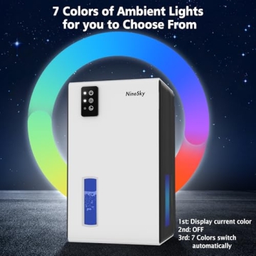 NineSky Dehumidifier with Auto Shut Off & LED Night Lights