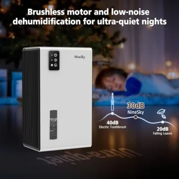 NineSky Dehumidifier with Auto Shut Off & LED Night Lights