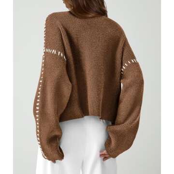 PRETTYGARDEN Women's Chunky Knit Winter Sweaters Casual Long Sleeve Mock Neck Oversized Loose Pullov...