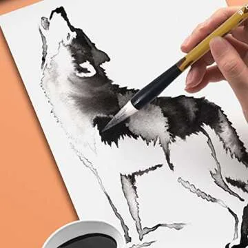 Huakaile 3 Sizes Chinese Calligraphy Brush Set, Chinese Writing Brushes, Chinese Painting Ink Brushes with Bamboo Pen Holder, Traditional Chinese Art Sumi Brushes (large, medium, small size)