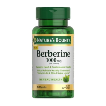 Nature's Bounty 1000mg Berberine Herbal Health Capsules Support Heart and Cardiovascular Health, Hel...