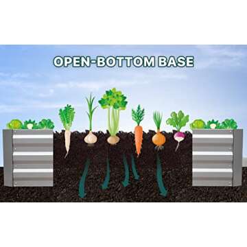 BUTUNITA Galvanized Raised Garden Bed Outdoor Metal for Gardening Vegetables Flower Garden Planter Box Large Raised Bed,8x4x1ft Galvanized Silver