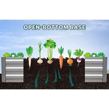 BUTUNITA Galvanized Raised Garden Bed Outdoor Metal for Gardening Vegetables Flower Garden Planter Box Large Raised Bed,8x4x1ft Galvanized Silver