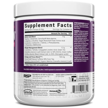 AminoLean Pre Workout Powder for Energy and Focus