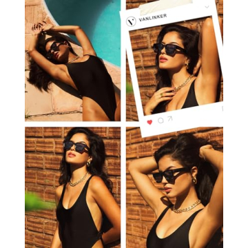 VANLINKER Thick Square Sunglasses for Stylish Protection