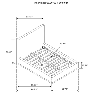 Coaster Knox Boucle Upholstered Queen Bed Frame