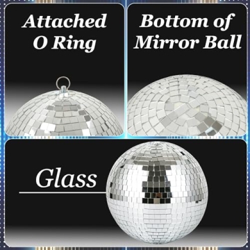 NuLink Disco Ball 8" Hanging Mirror Ball for Parties