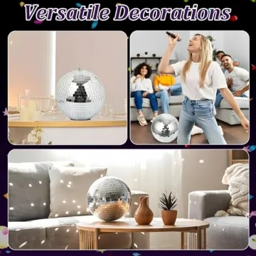 NuLink Disco Ball 8" Hanging Mirror Ball for Parties