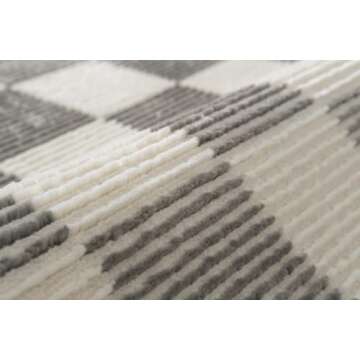 Revival Rugs Gambit 8'x10' Washable Checkered Area Rug