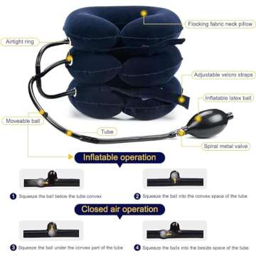 Neck Stretcher: Adjustable Cervical Traction Device for Neck Pain Relief, Ergonomic Neck Brace