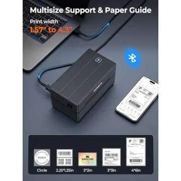 MUNBYN Bluetooth Thermal Label Printer, 130B Wireless 4x6 Shipping Label Printer for Shipping Packages Small Business Office or Home, Compatible with iPhone Android iPad Windows macOS Chrome Etsy eBay