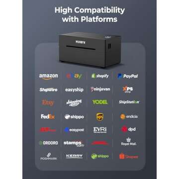 MUNBYN Bluetooth Thermal Label Printer, 130B Wireless 4x6 Shipping Label Printer for Shipping Packages Small Business Office or Home, Compatible with iPhone Android iPad Windows macOS Chrome Etsy eBay