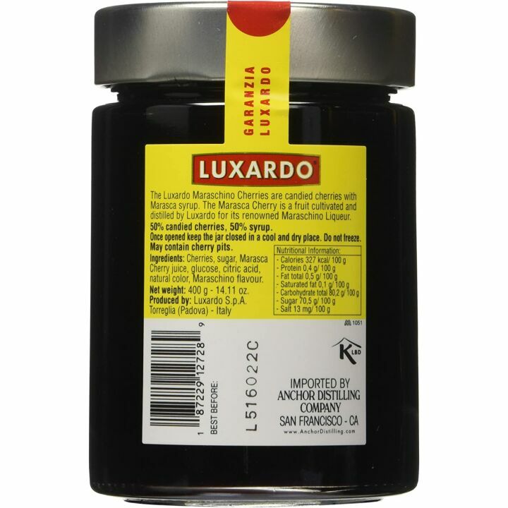 Luxardo Maraschino Cherries 400G Jar - Gourmet Cocktail