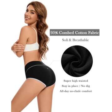 Migbean Cotton Panties for Women Pack Cotton Underwear Women Pack Plus Size Womens Underwear Cotton Briefs 2/5